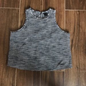 Ann Taylor Factory Tweed Fringe Top